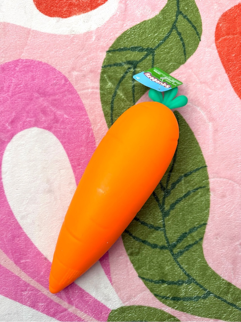 Kids Carrot Squeaky Toy - Orange Plush Play Favor